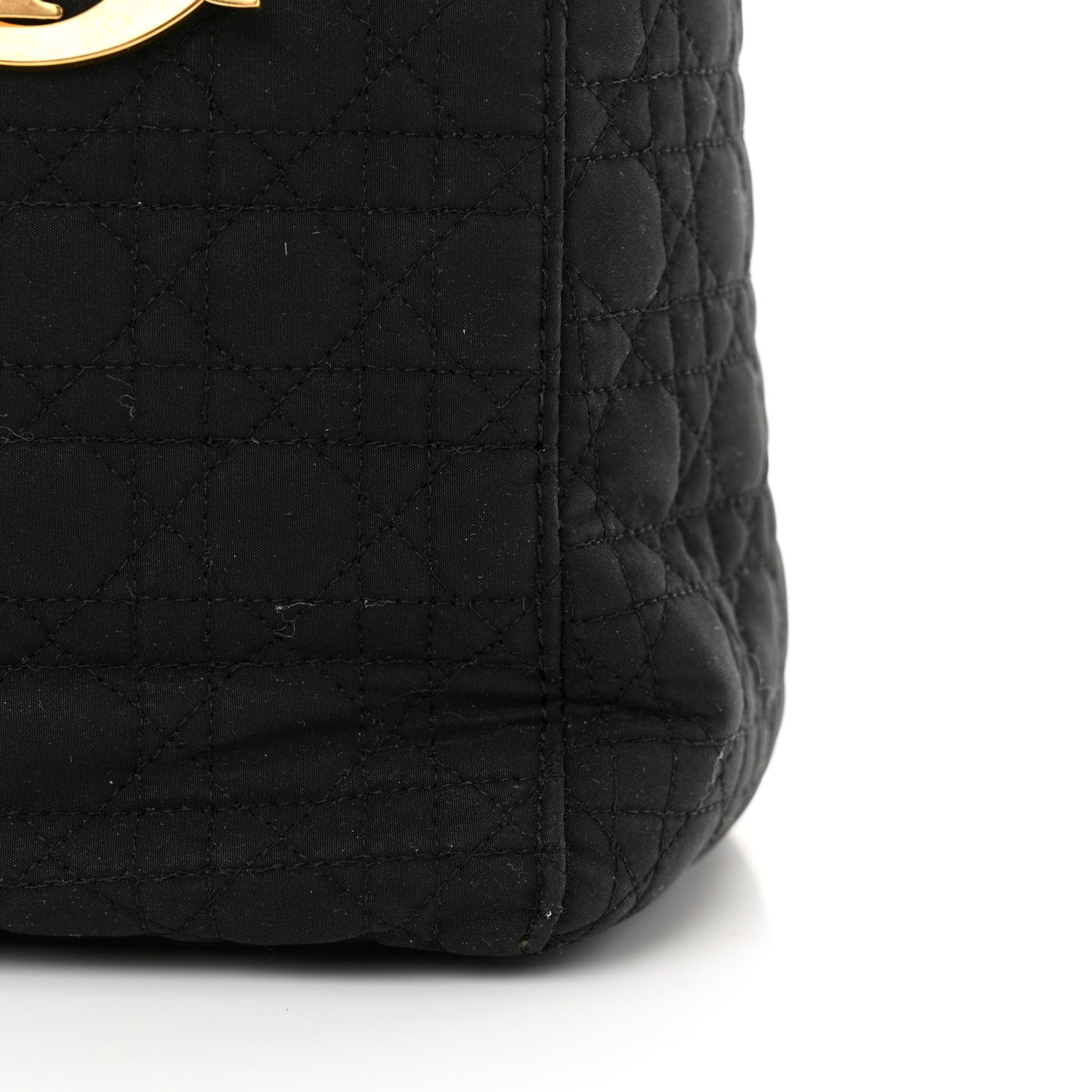 Nylon Cannage Medium Lady Dior Black
