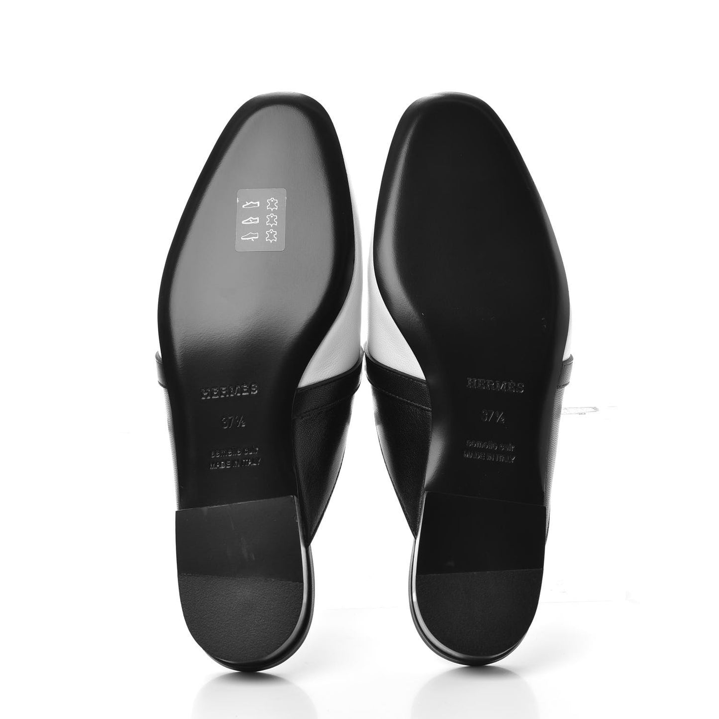 Goatskin Bi-Color Oz Mules 37.5 White Black