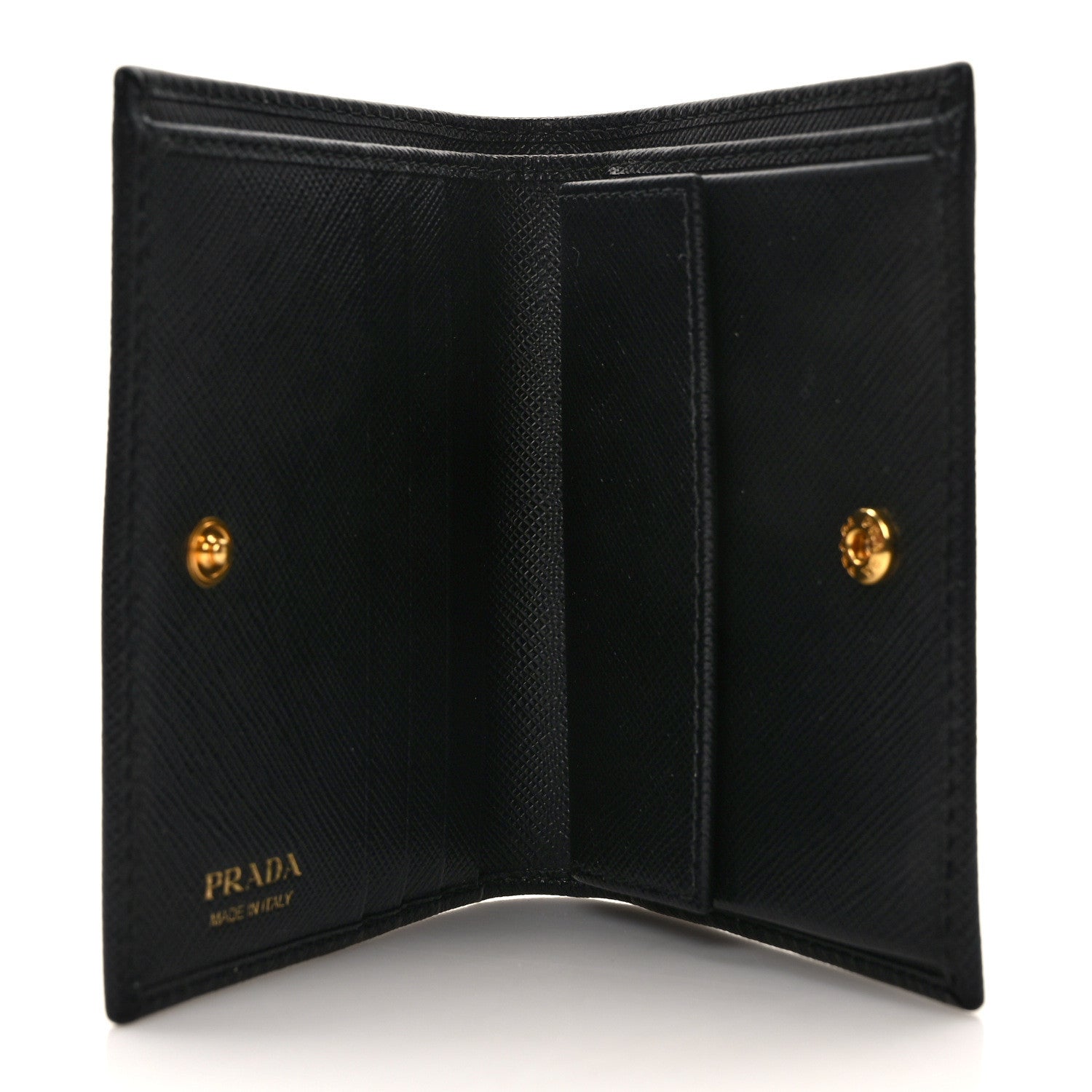 Prada Saffiano Metal Bi-Fold Wallet Black 5 of 9
