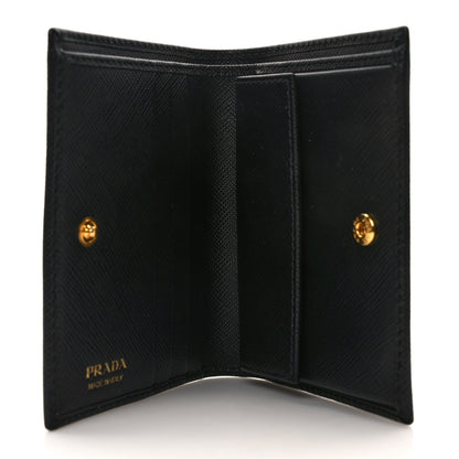 Prada Saffiano Metal Bi-Fold Wallet Black 5 of 9