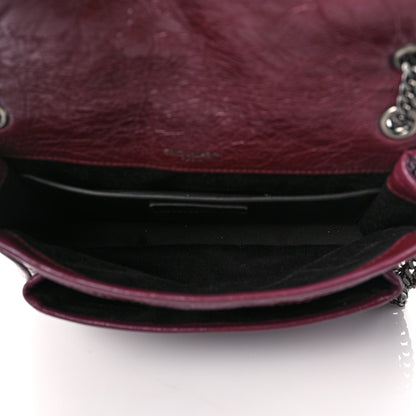 Saint Laurent Crinkled Calfskin Matelasse Monogram Baby Niki Chain Satchel Rouge Legion 5 of 8
