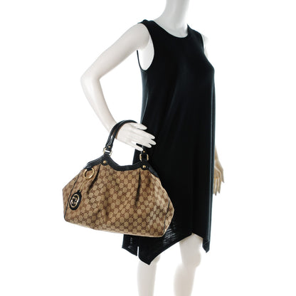 Gucci Monogram Medium Sukey Tote Beige Ebony Black 2 of 9