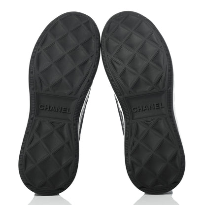 Chanel Velvet Calfskin Mixed Fibers CC Sneakers 40.5 Black 6 of 9