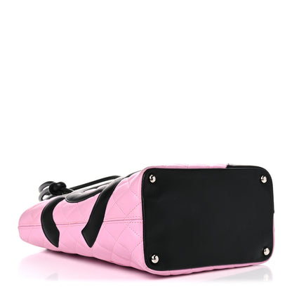 Chanel Calfskin Quilted Medium Cambon Tote Pink Black 4 of 9