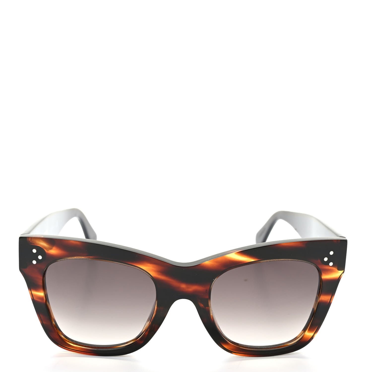 Celine Acetate Cat Eye Sunglasses CL4004IN Havana Black 2 of 7