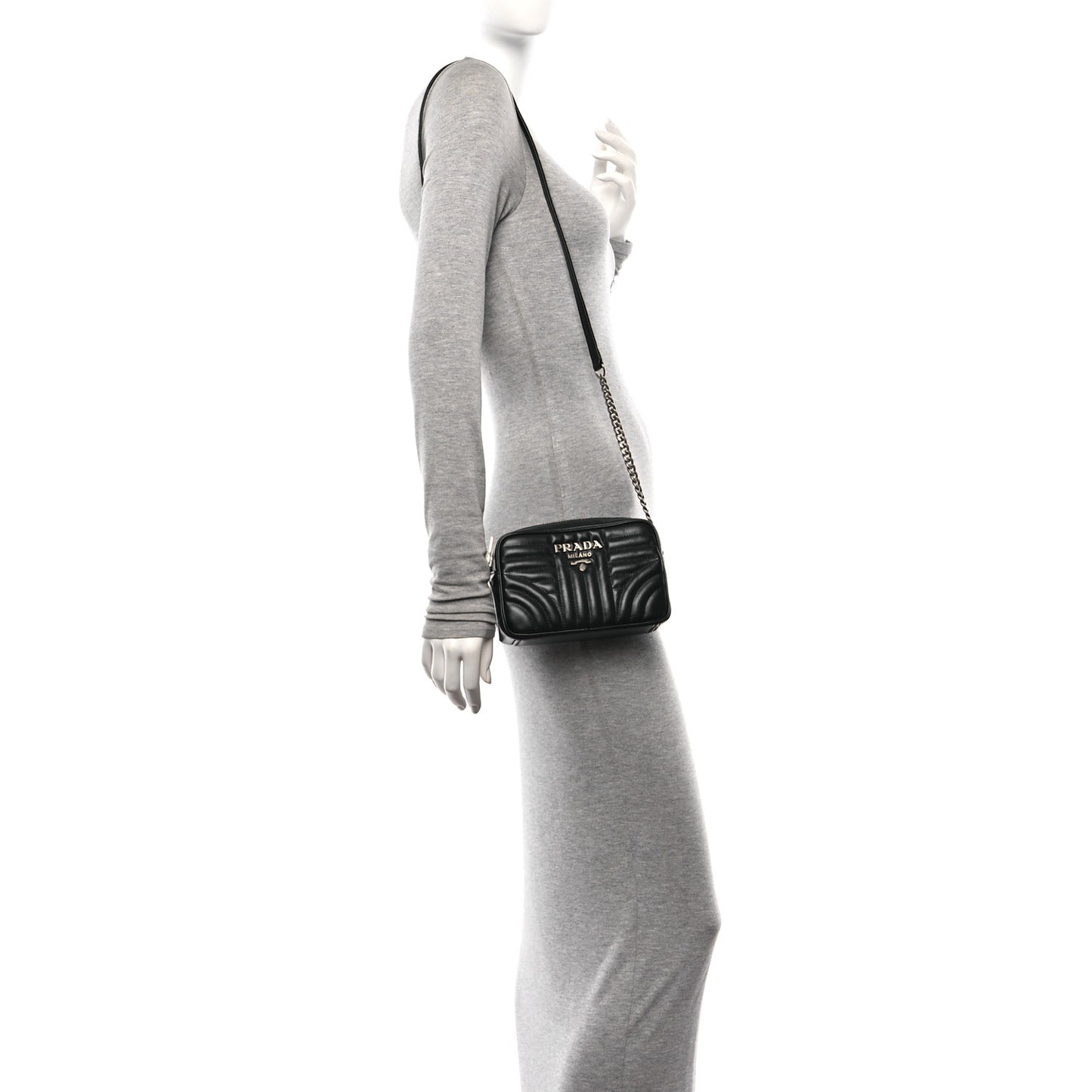 Soft Calfskin Diagramme Camera Bag Black