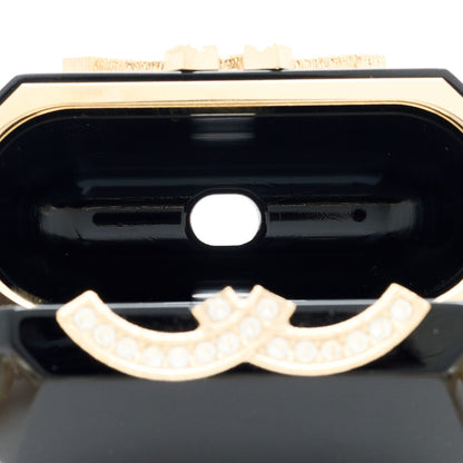 Chanel Resin Crystal Pearl Airpods Pro Holder Necklace Black Pearly White 5 of 6