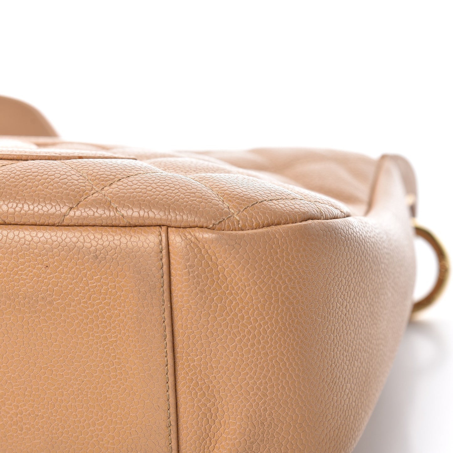Caviar Quilted Timeless CC Shoulder Bag Beige