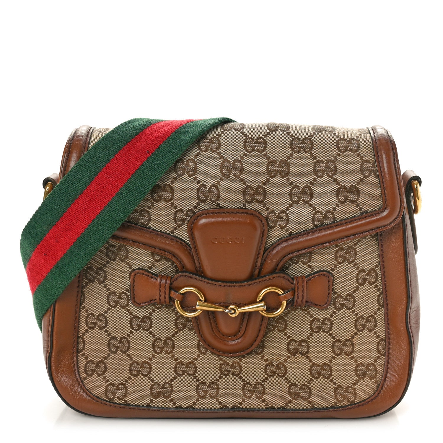 Gucci Monogram Medium Lady Web Shoulder Bag Beige Cuir 1 of 11