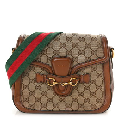 Gucci Monogram Medium Lady Web Shoulder Bag Beige Cuir 1 of 11