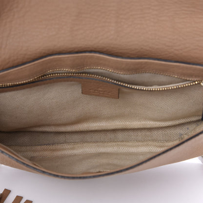 Gucci Pebbled Calfskin Medium Soho Flap Crossbody Camelia 4 of 10