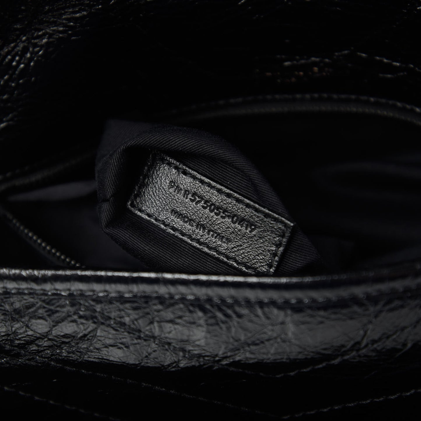 Crinkled Calfskin Matelasse Monogram Medium Niki Chain Satchel Black
