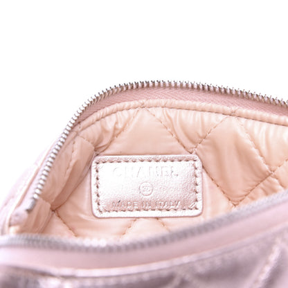 Chanel Metallic Lambskin Quilted Cosmetic Pouch Light Pink 6 of 8