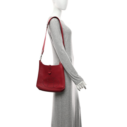 Hermes Taurillon Clemence EVELYNE III PM Rouge Grenat 2 of 11