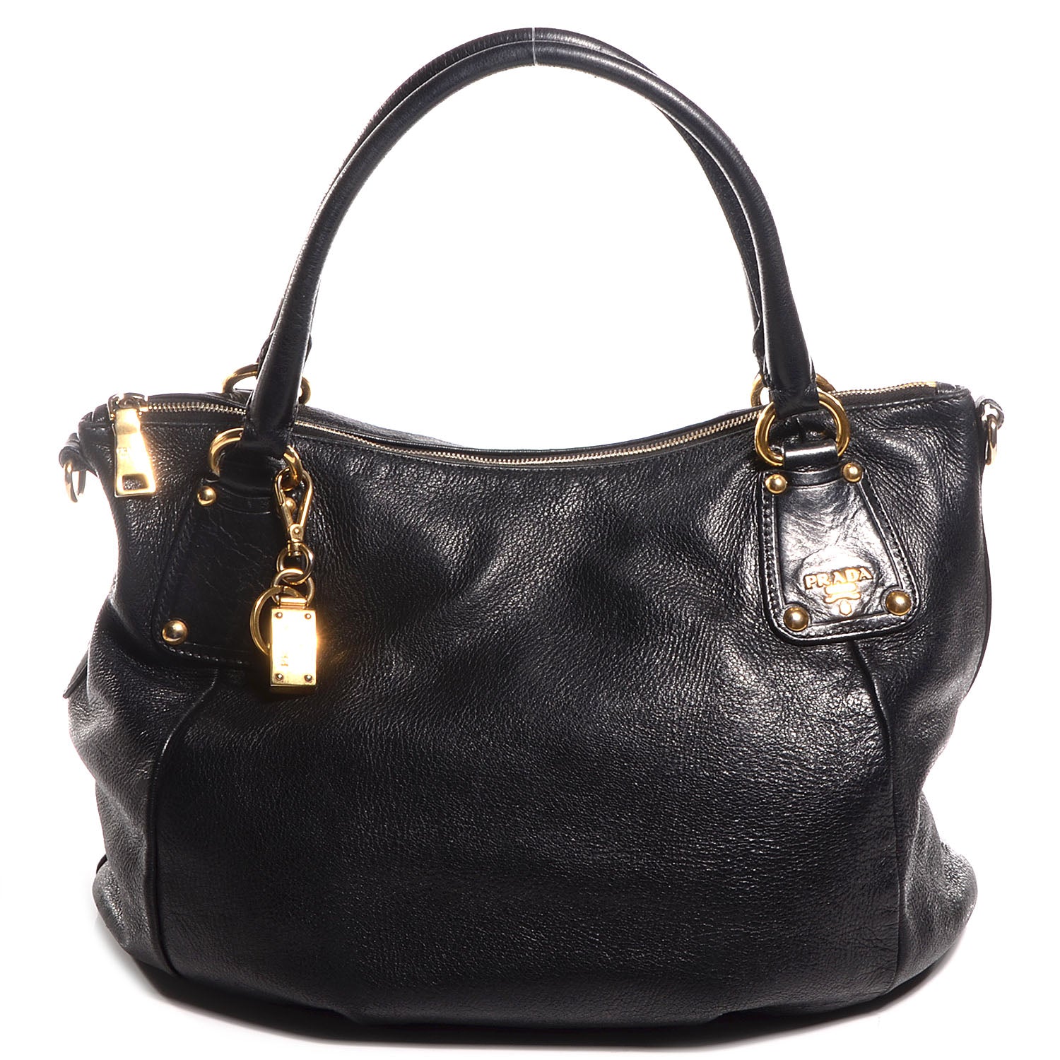 Prada Cervo Shine Satchel Nero Black 1 of 10