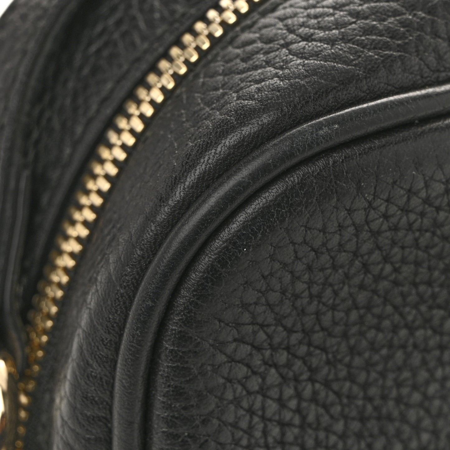 Pebbled Calfskin Small Soho Disco Bag Black
