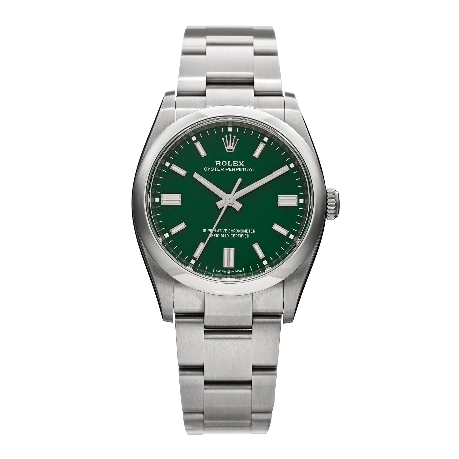 Rolex Stainless Steel 36mm Oyster Perpetual Watch Green 126000 1 of 5