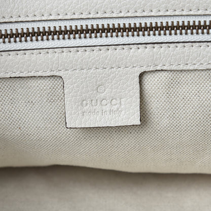 Gucci Grained Calfskin Logo Half Moon Hobo White 6 of 11