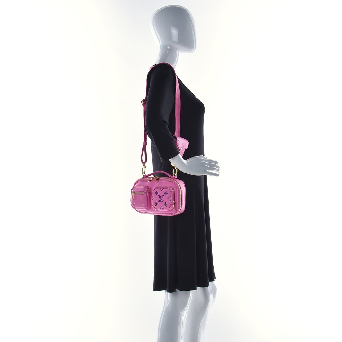 Calfskin Embossed Monogram Vuittamins Utility Crossbody Rose Violet