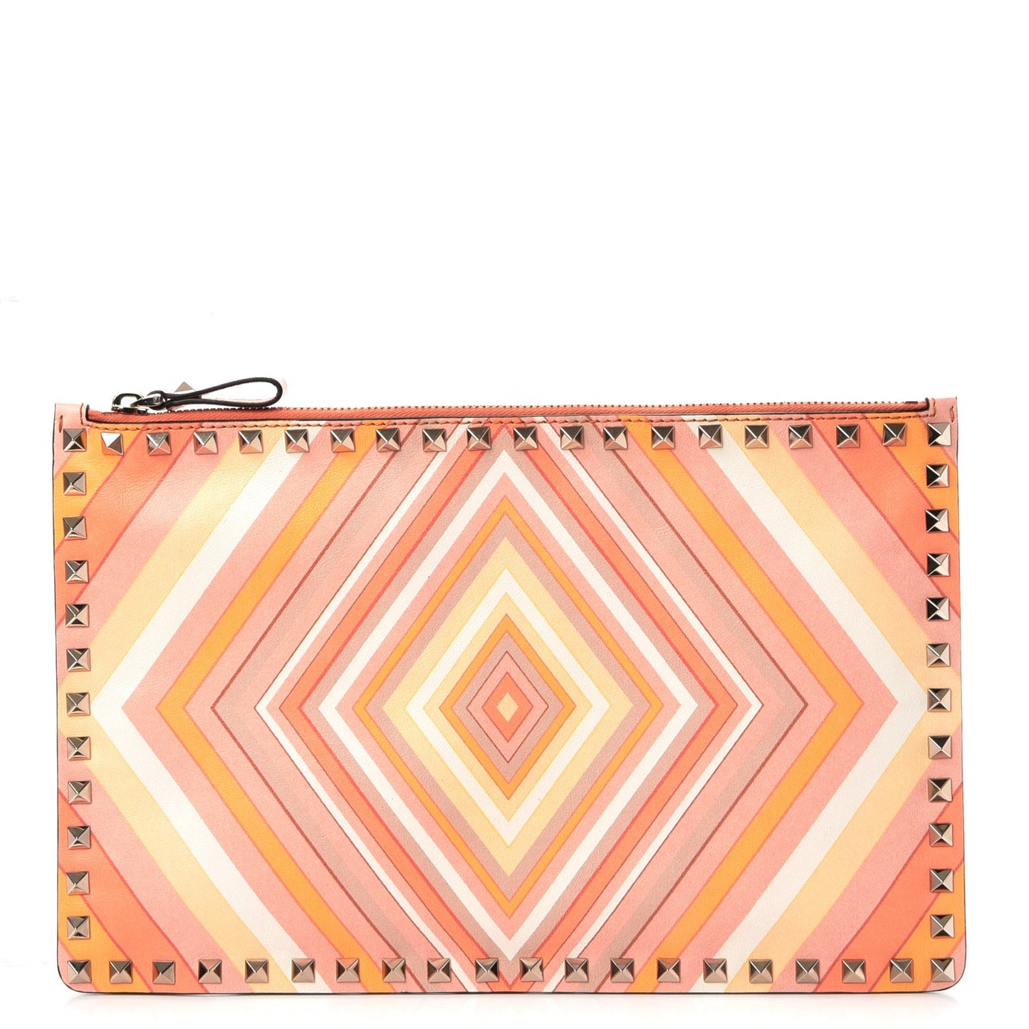 Nappa Native Couture 1975 Rockstud Zip Pouch Mandarin Sorbet