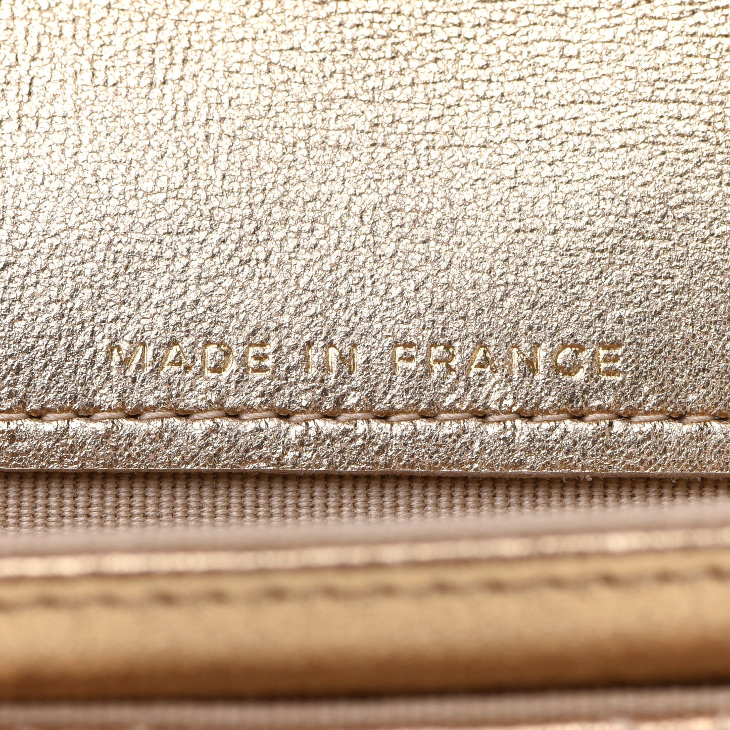 Metallic Lambskin Quilted Flap Card Holder Wallet Gold