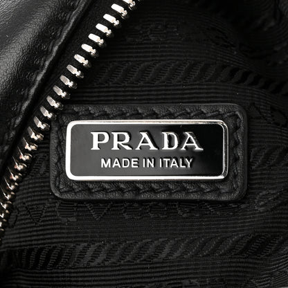 Prada Softy Calfskin Triangle Cross Bag Black 6 of 10
