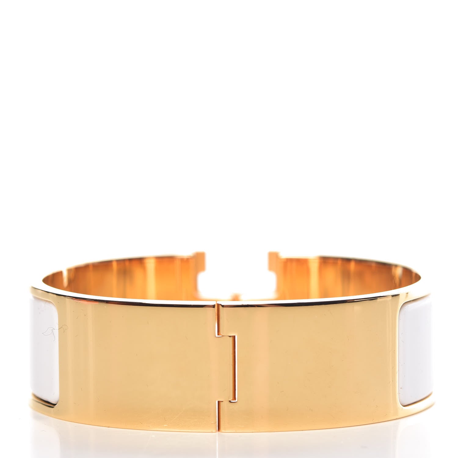 Hermes Enamel Wide Clic Clac H Bracelet GM White 3 of 5