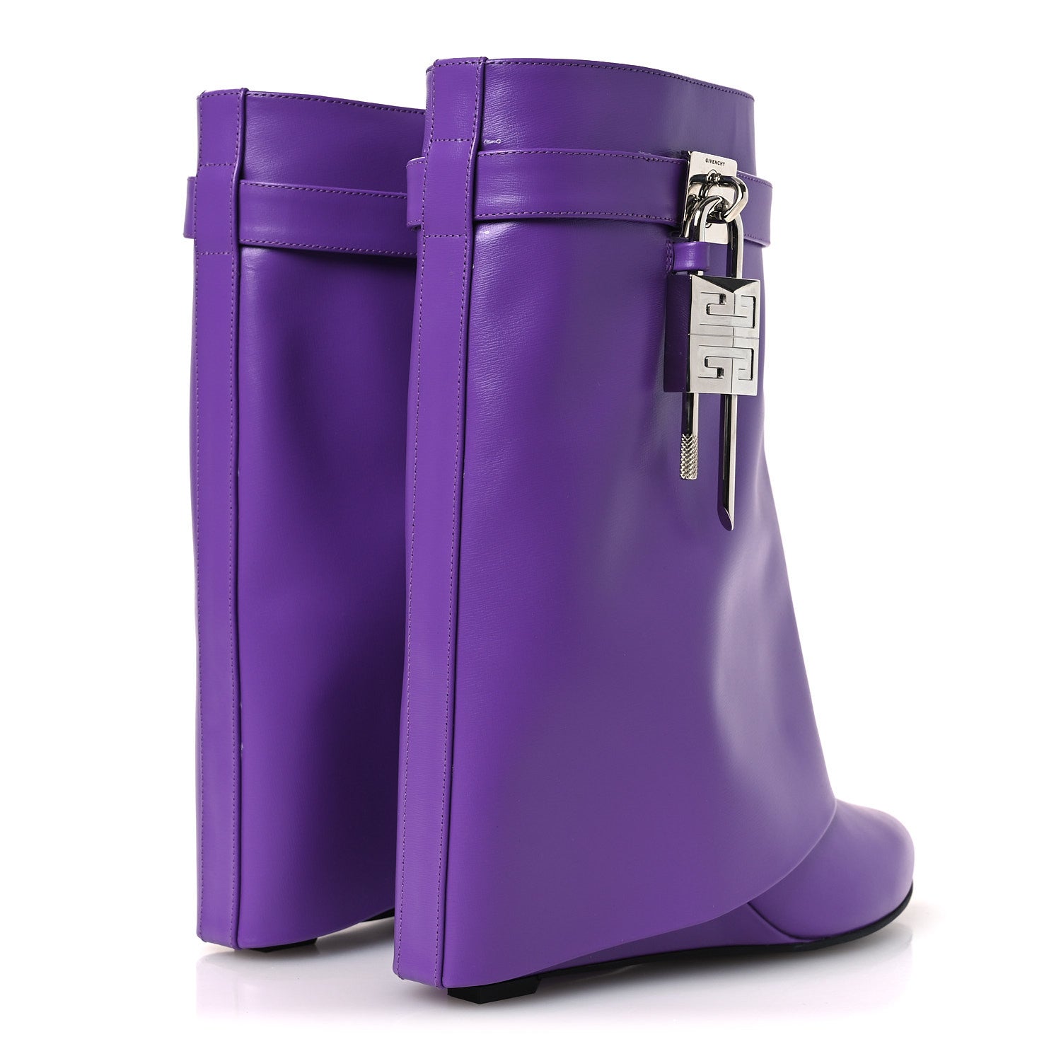 Givenchy Calfskin Shark Lock Ankle Boots 40 Ultraviolet 5 of 12