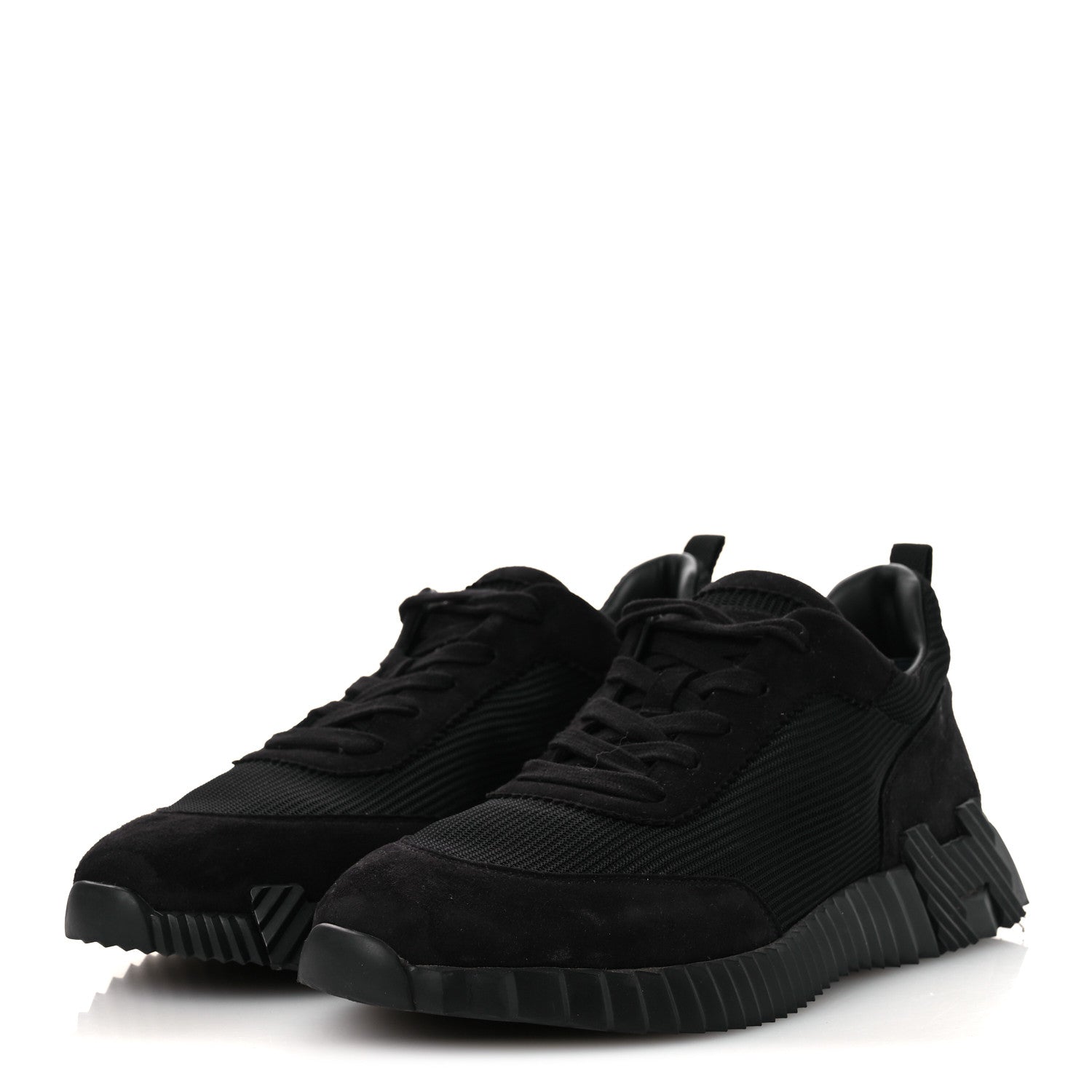 Hermes Technical Mesh Suede Goatskin Bouncing Sneakers 43 Black 4 of 13