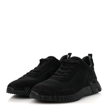 Hermes Technical Mesh Suede Goatskin Bouncing Sneakers 43 Black 4 of 13