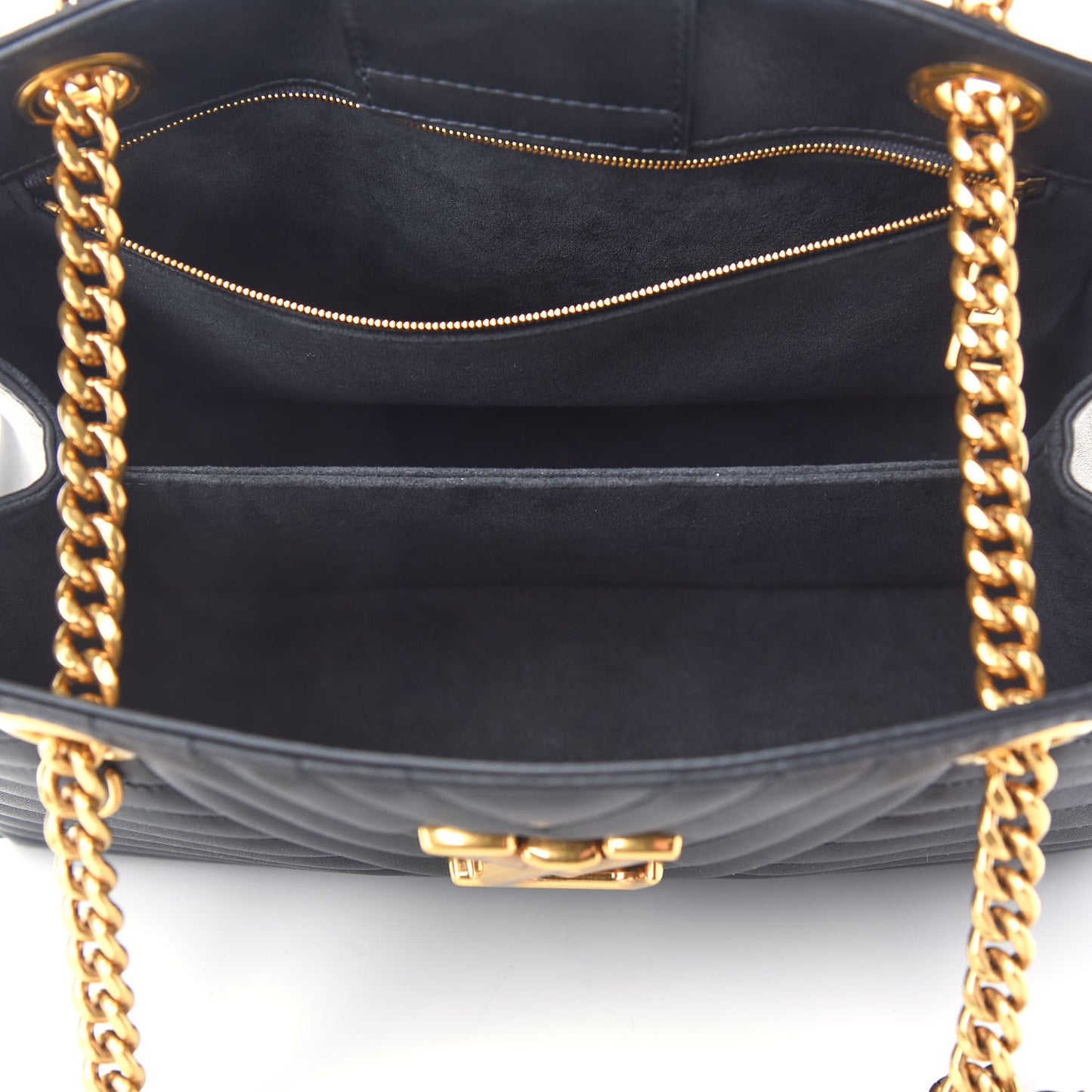 Calfskin New Wave Chain Tote Black