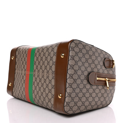 Gucci GG Supreme Monogram Azalea Calfskin Fake/Not Medium Retro Interlocking G Carry On Duffle Beige Ebony Brown Sugar 9 of 9