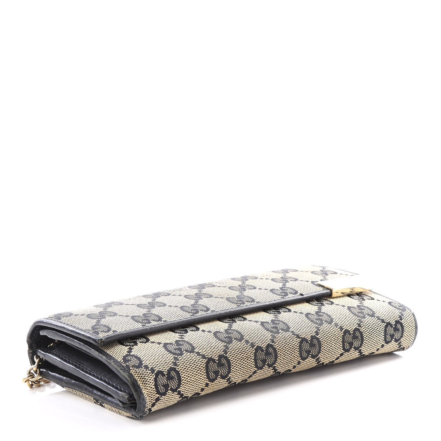 GG Supreme Monogram Dice Chain Wallet Beige Blue