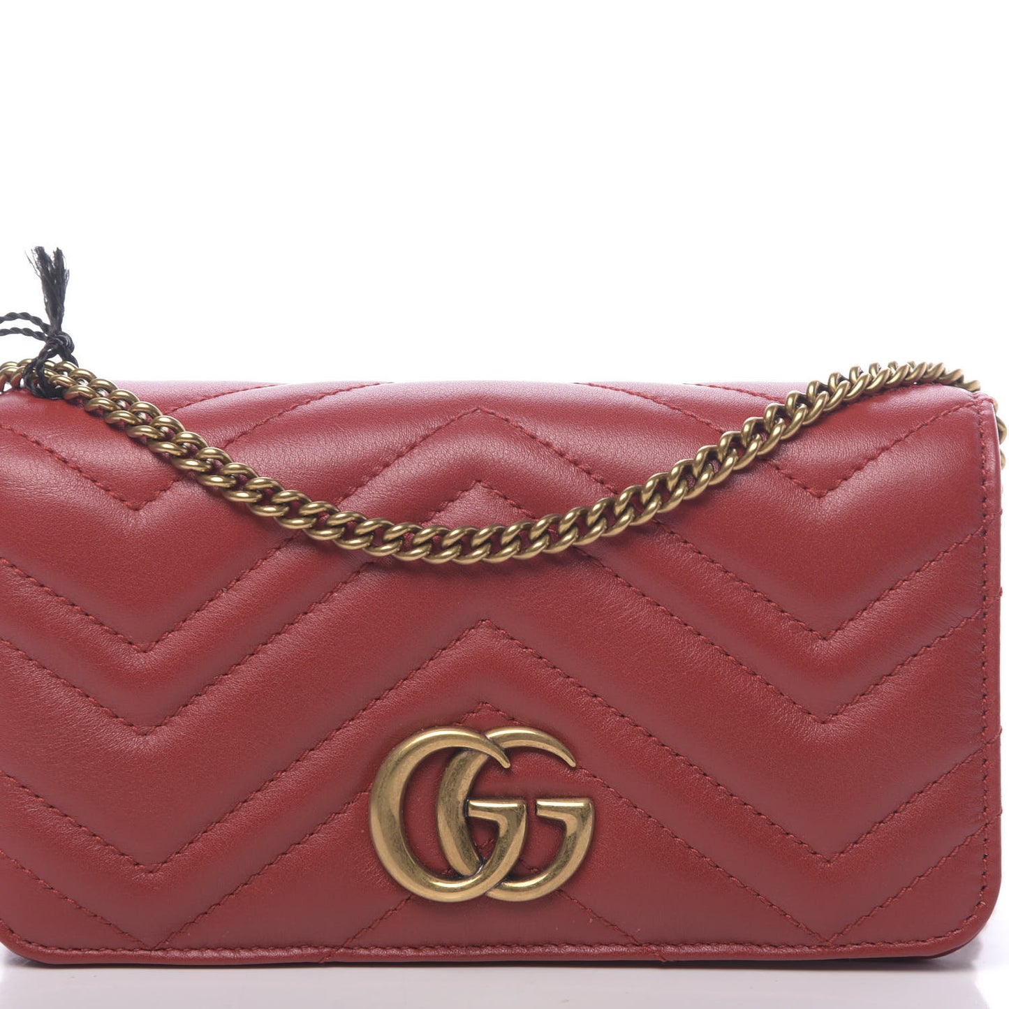 Calfskin Matelasse GG Marmont Mini Bag Hibiscus Red