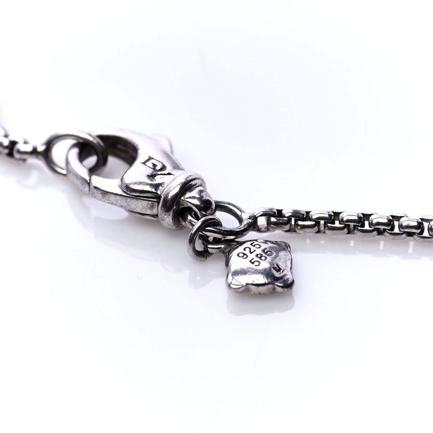 Sterling Silver 14K White Gold Diamond 35mm Crossover Cross Necklace