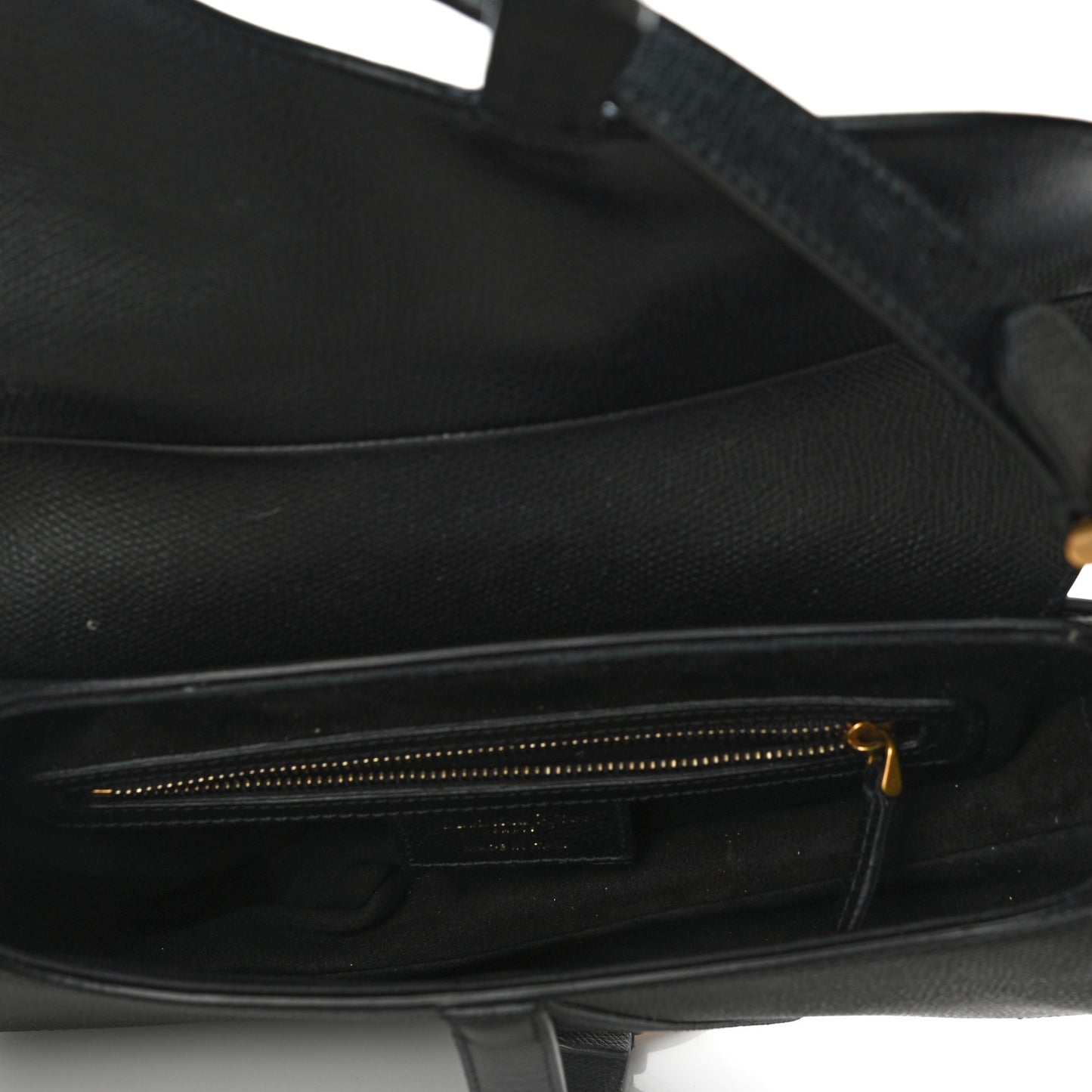 Grained Calfskin Saddle Bag Black