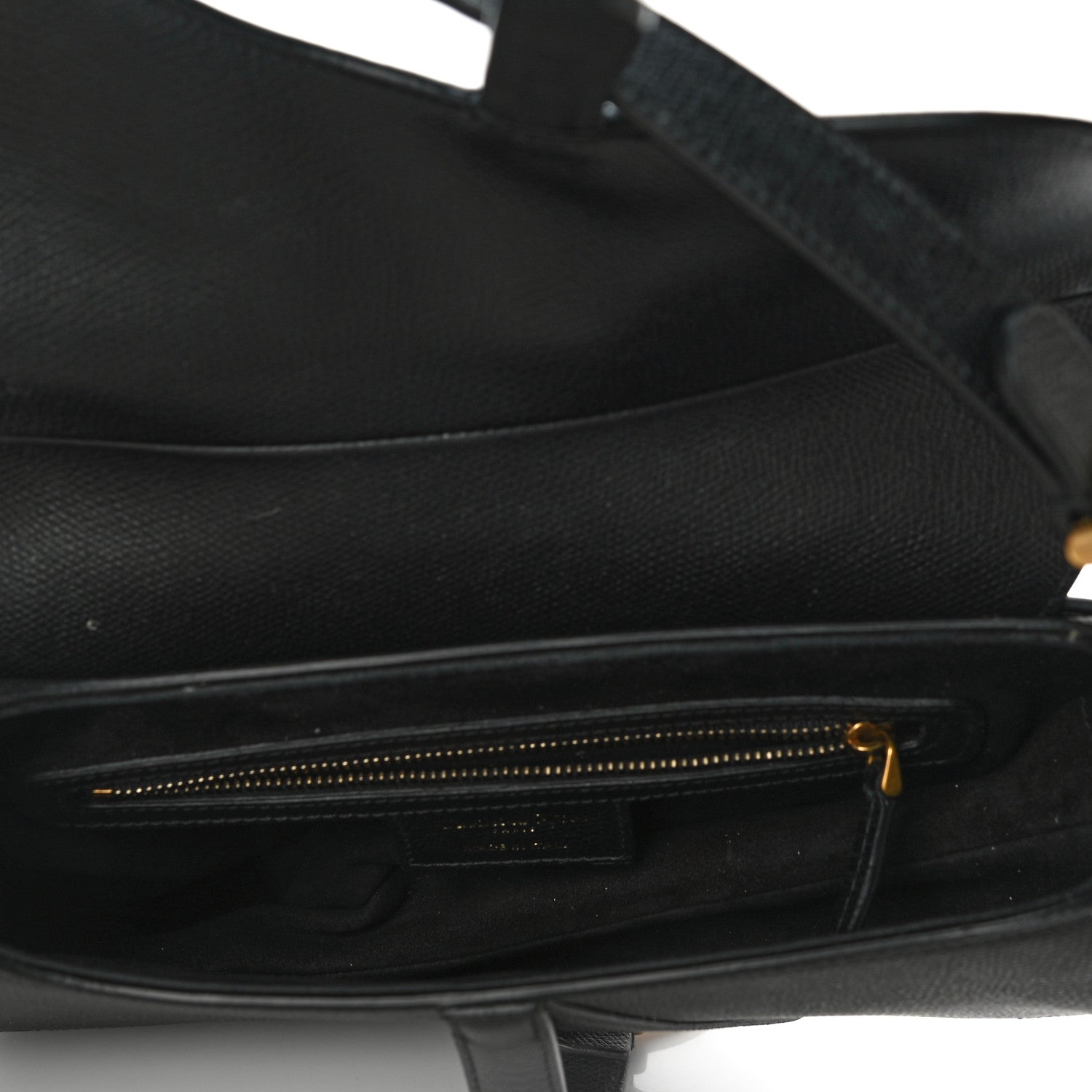 Christian Dior Grained Calfskin Saddle Bag Black 5 of 17