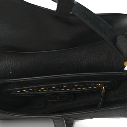 Christian Dior Grained Calfskin Saddle Bag Black 5 of 17