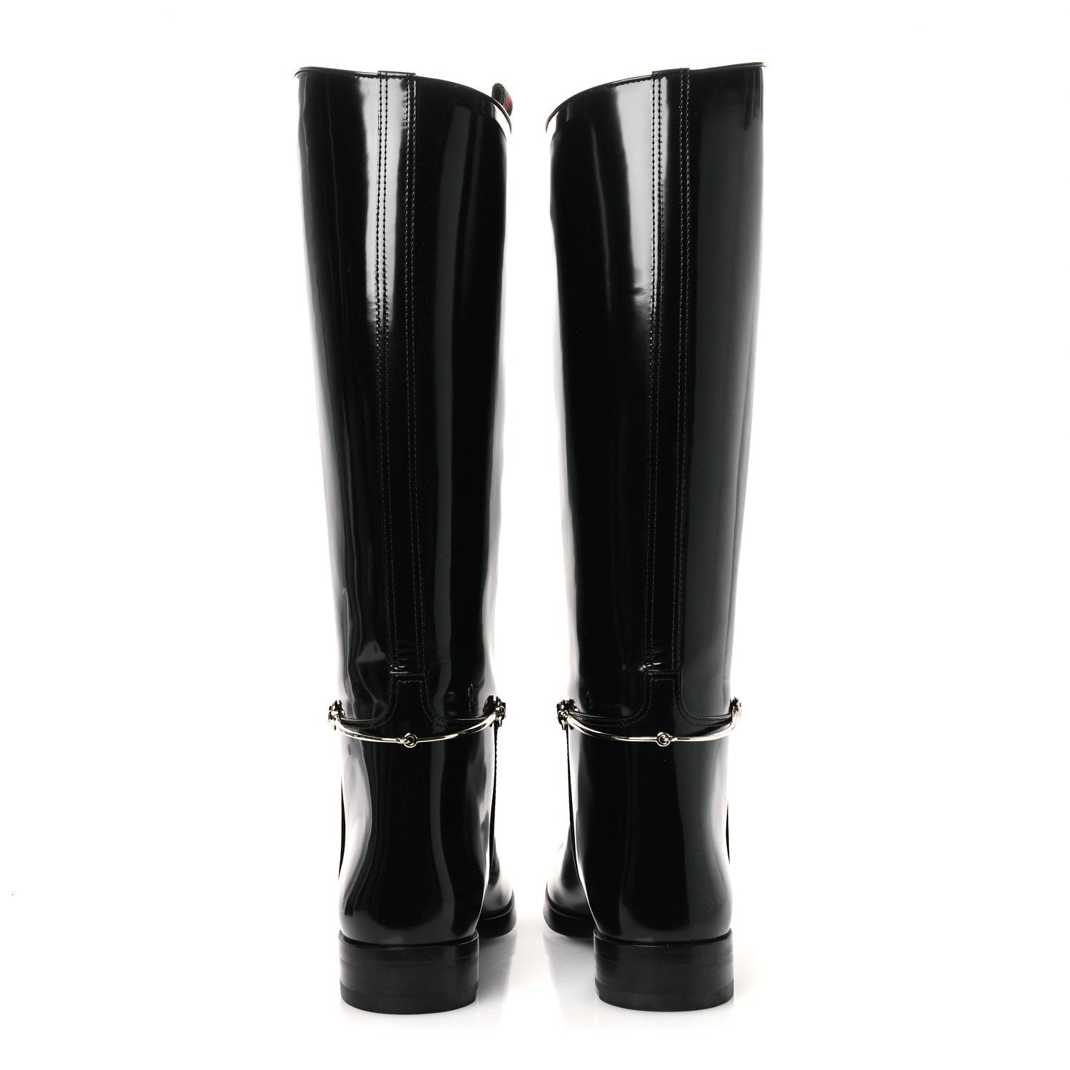 Gucci Brushed Calfskin Michelangelo Slim Horsebit Riding Boots 40 Black 6 of 11