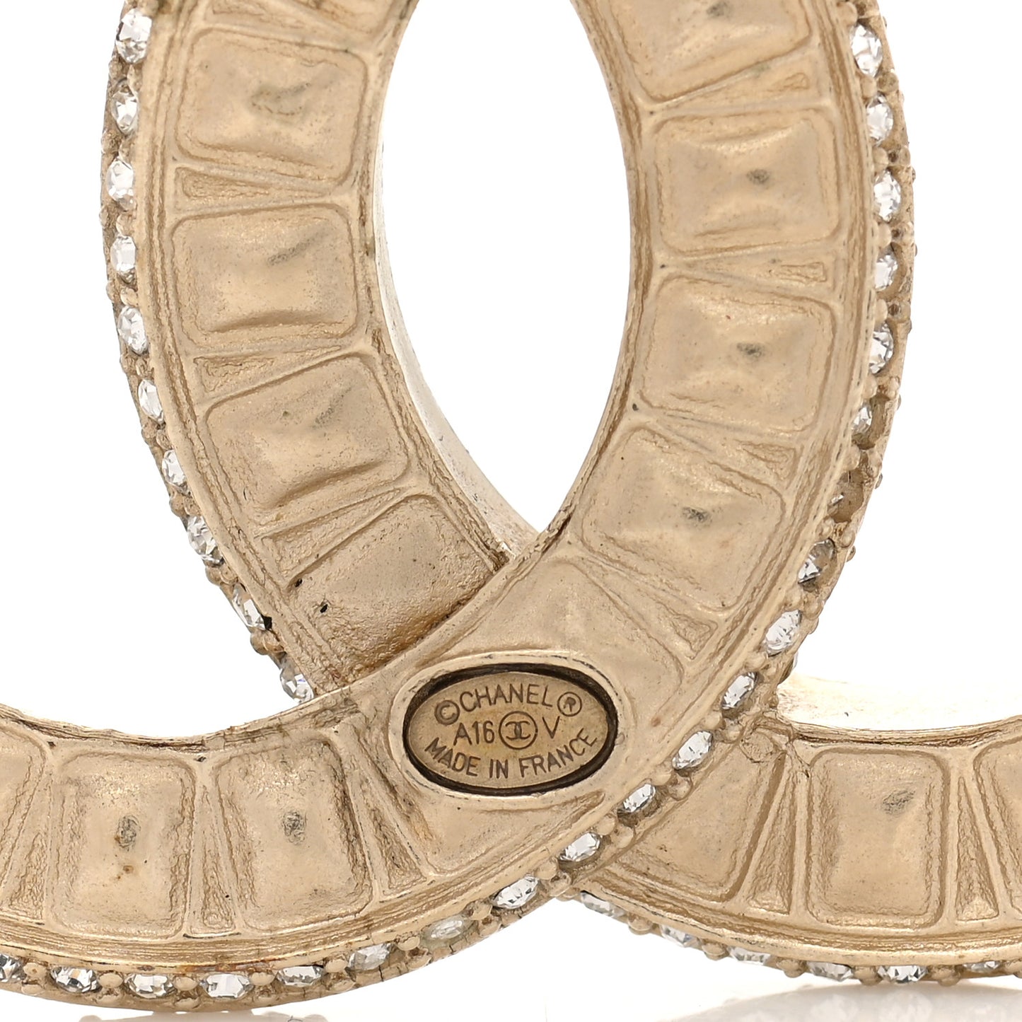 Baguette Crystal CC Brooch Gold