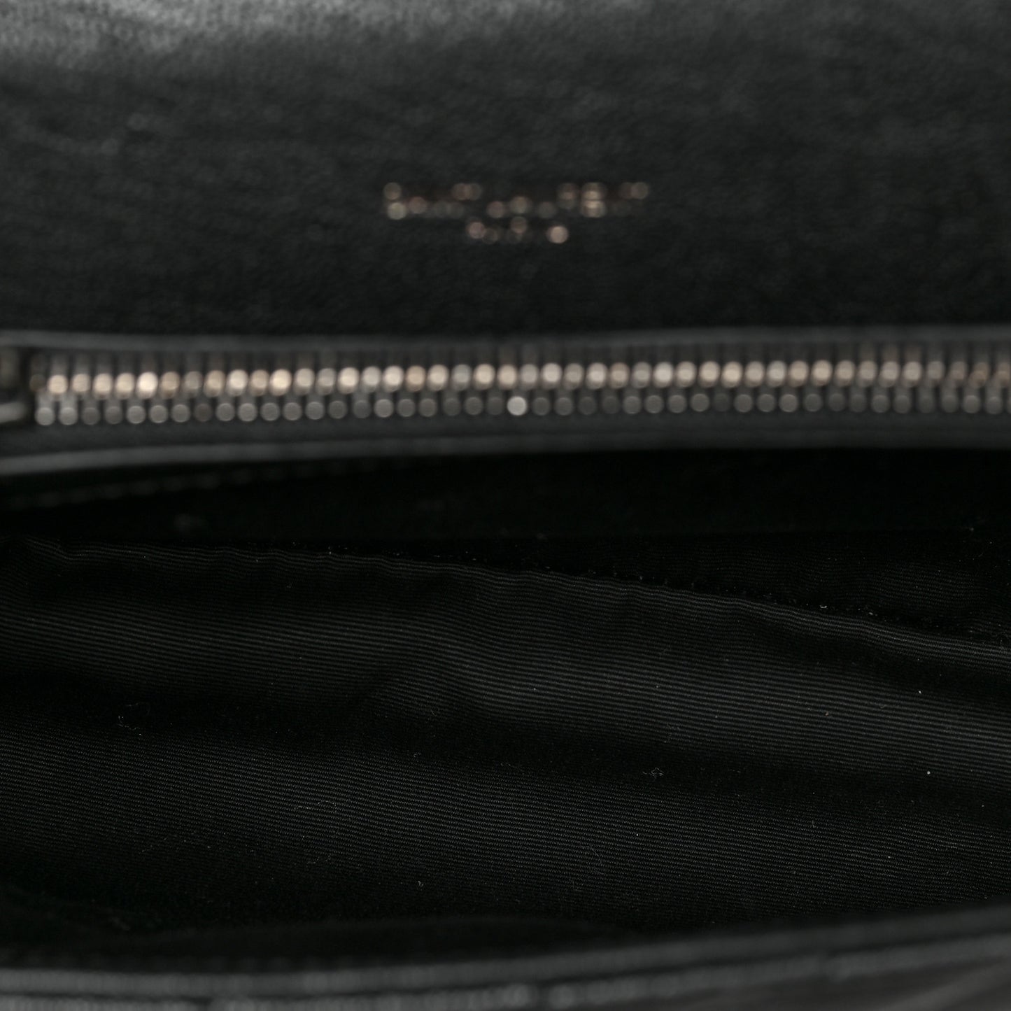 Sheepskin Matelasse Chevron Monogram Medium College Bag Black