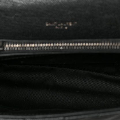 Saint Laurent Sheepskin Matelasse Chevron Monogram Medium College Bag Black 5 of 9