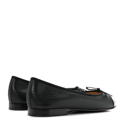Chanel Lambskin Patent Cap Toe CC Ballerina Flats 38.5 Black 4 of 9