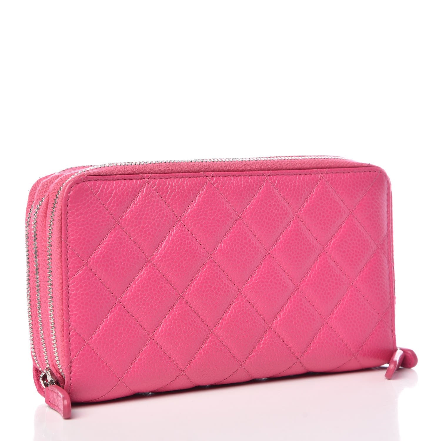 Chanel Caviar Quilted Triple Zipper Wallet Pink 3 of 11