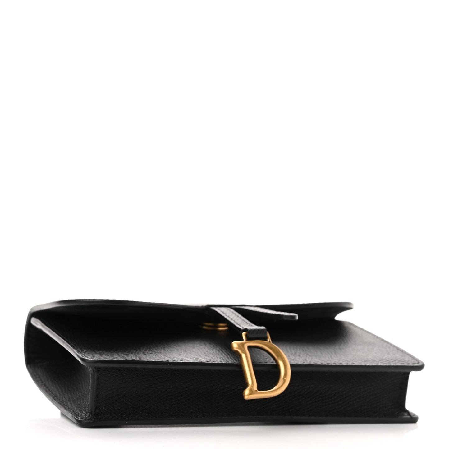 Grained Calfskin Saddle Belt Bag Black