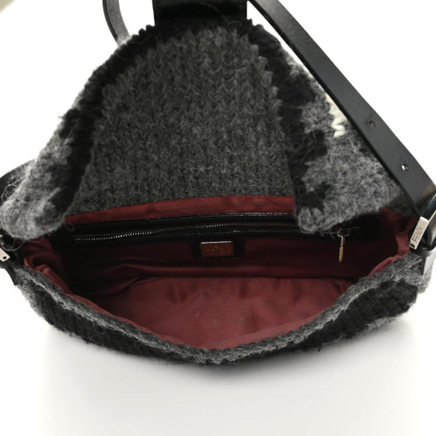 Wool Knit Mama Baguette Grey