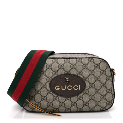 Gucci GG Supreme Monogram Web Neo Vintage Shoulder Bag Beige New Acero Crop 1 of 10