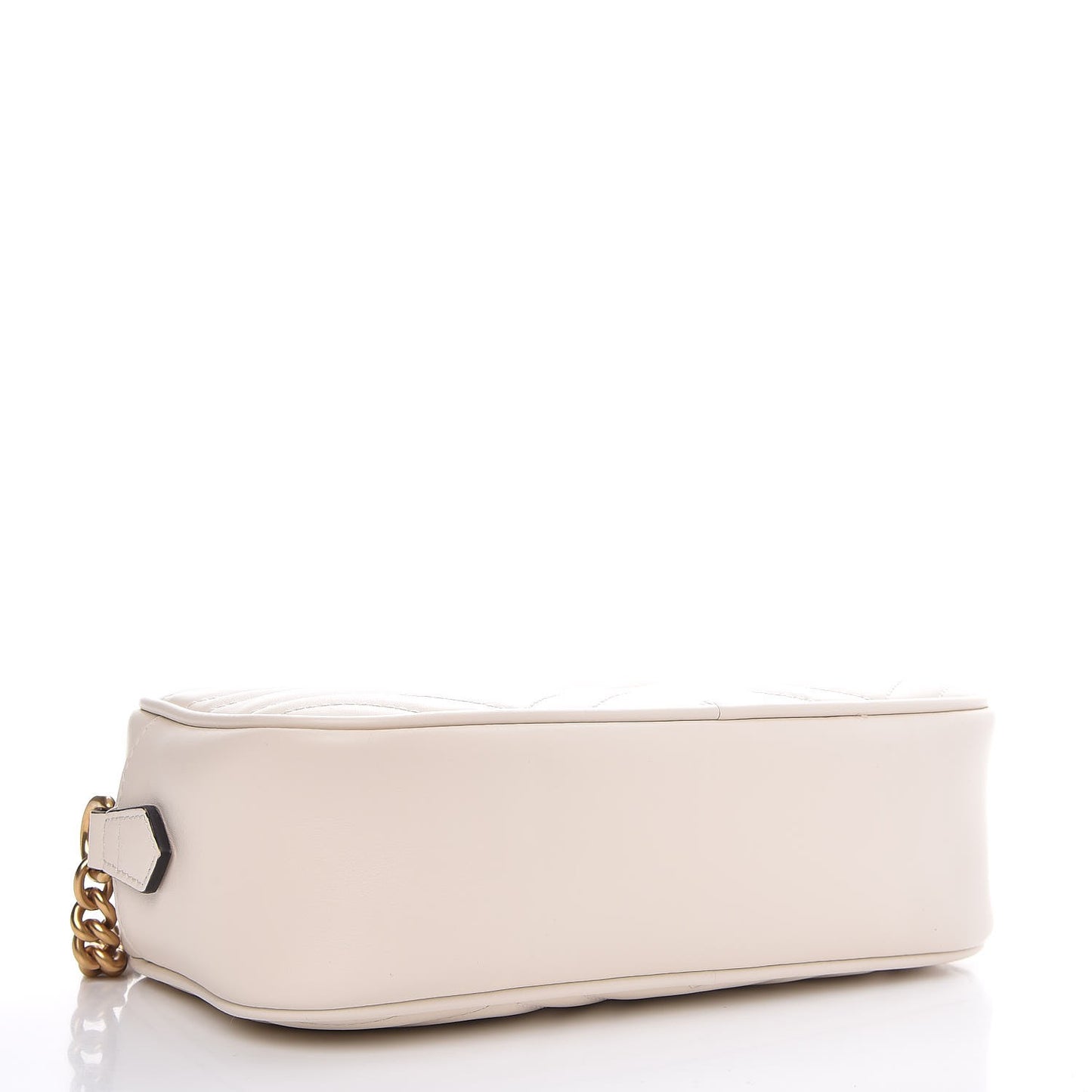 Calfskin Matelasse Small GG Marmont Chain Shoulder Bag White