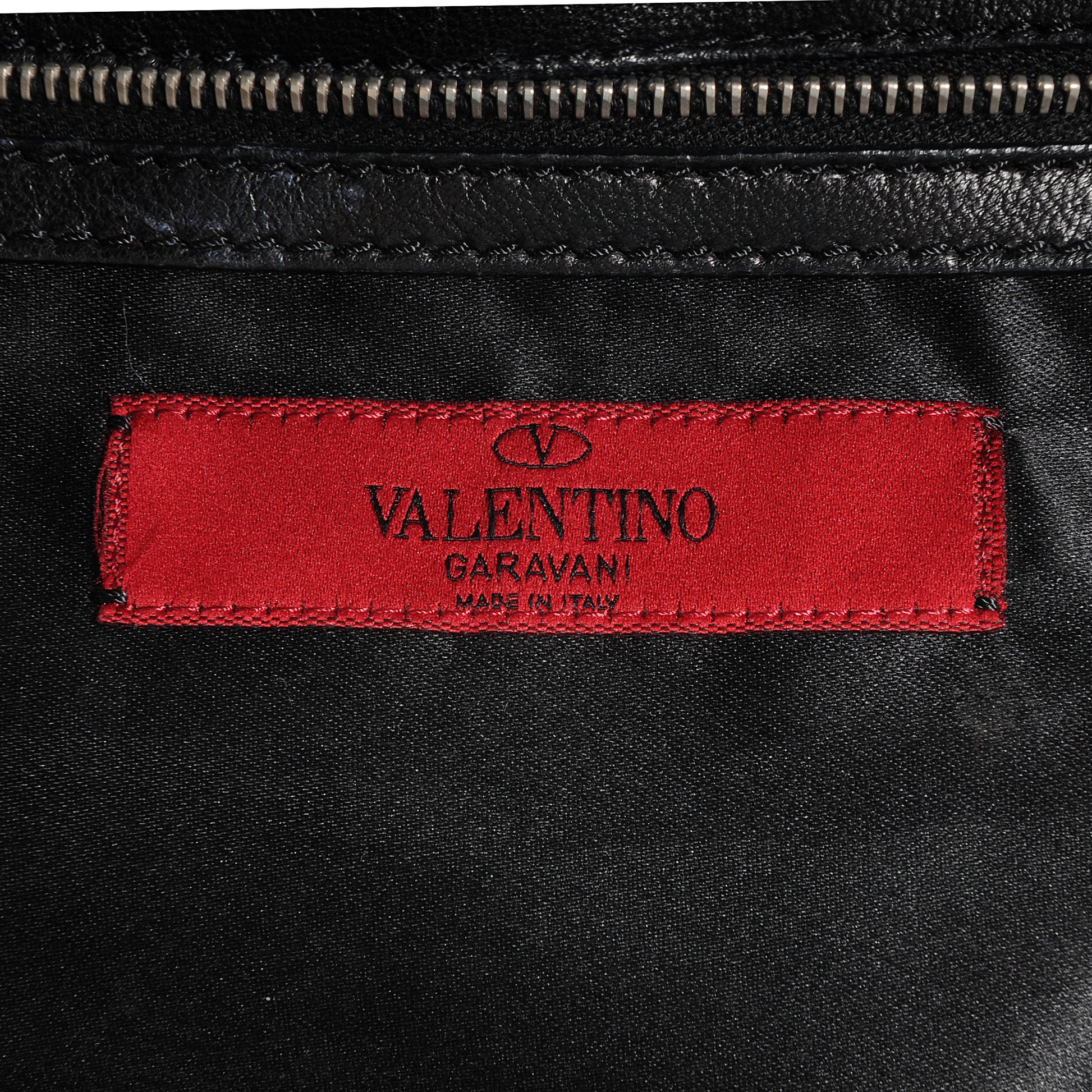 Valentino Garavani Nappa Leather Crystal Rose Glam Tote Black 7 of 8