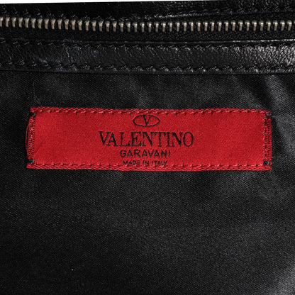 Valentino Garavani Nappa Leather Crystal Rose Glam Tote Black 7 of 8